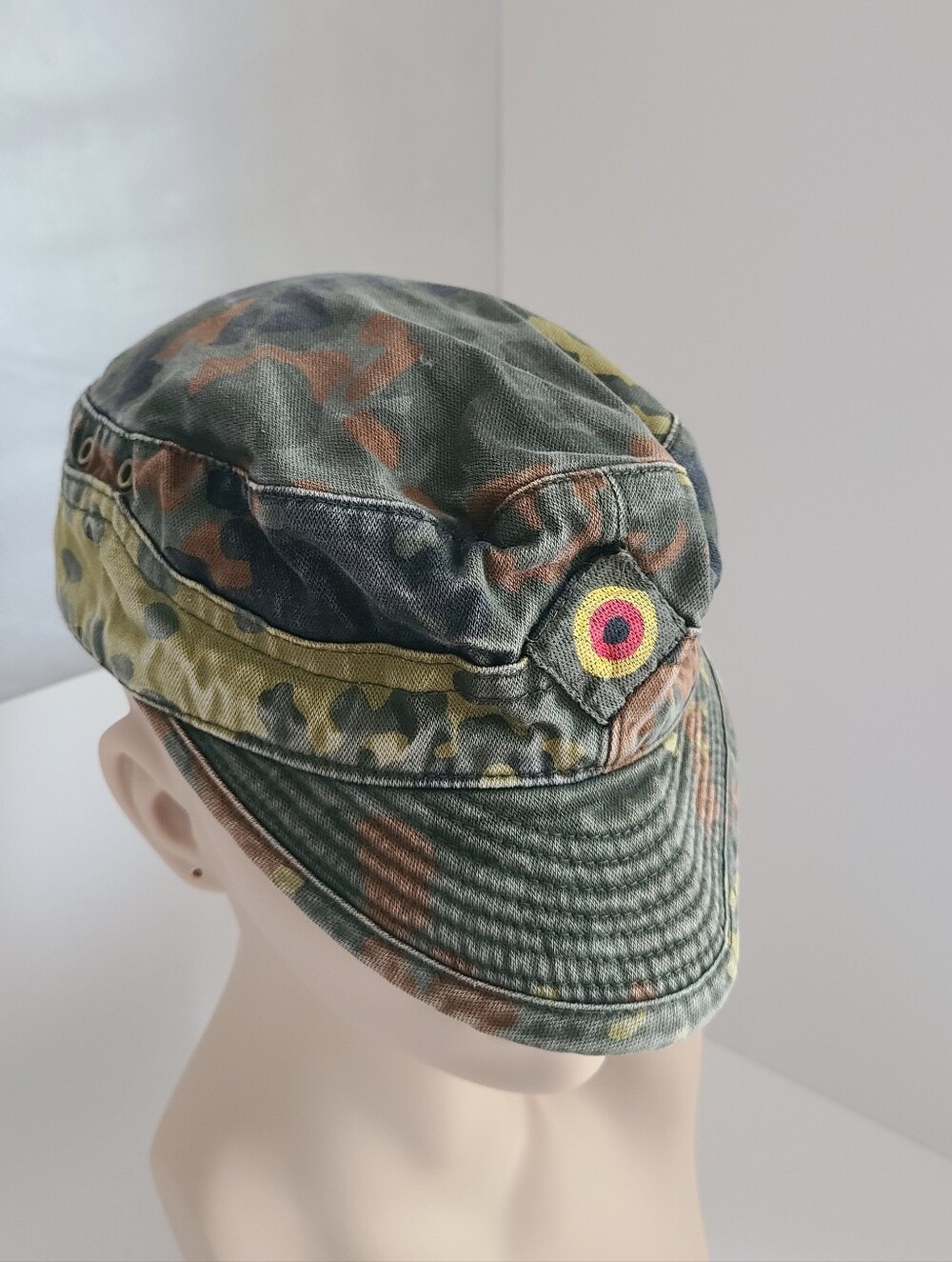 Vintage 1996 German Military Army Camouflage Hat Vtg Albert Kempf 90s Camo Sz S